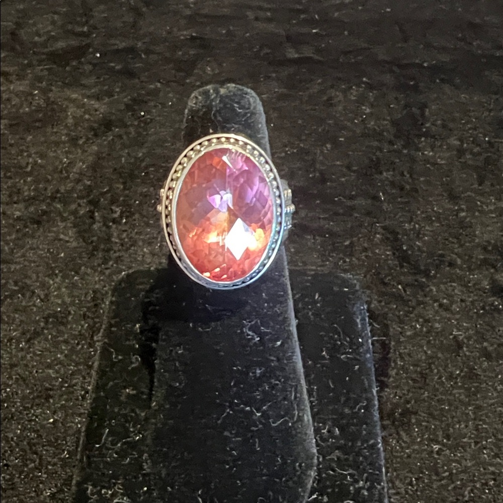 Oval Pink Gemstone Ring